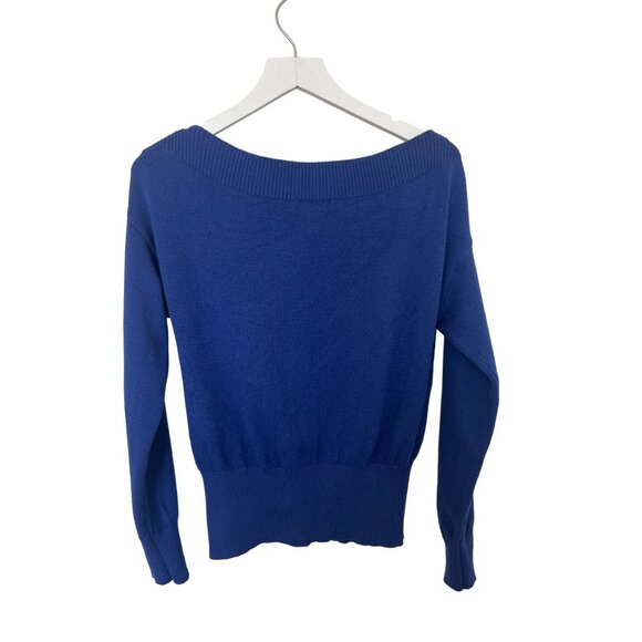 Lovers and Friends Luxe Cobalt Blue Off Shoulder Knit Sweater - Picture 7 of 7